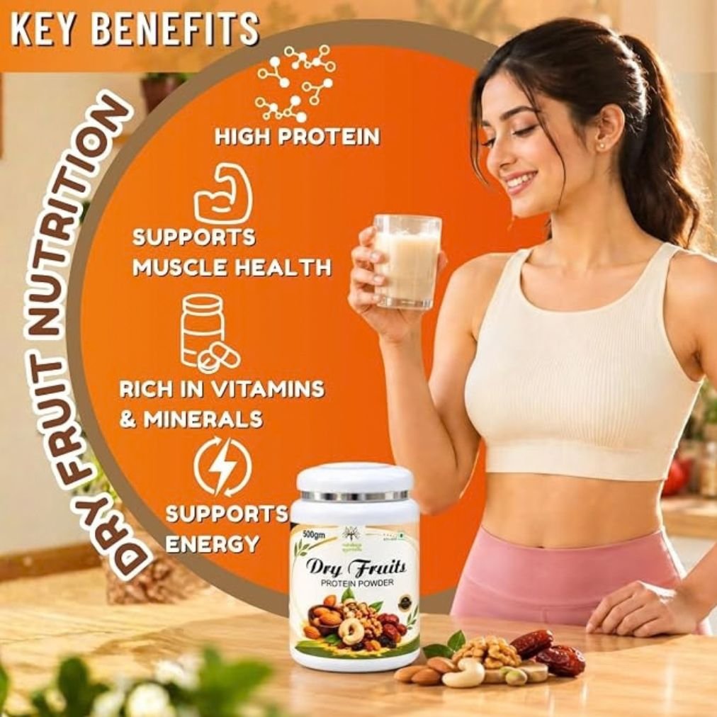 Dry Fruits Protein Powder 500g | Almond, Cashew, Walnut & Raisin Blend | Protein Rich Nutrition Powder